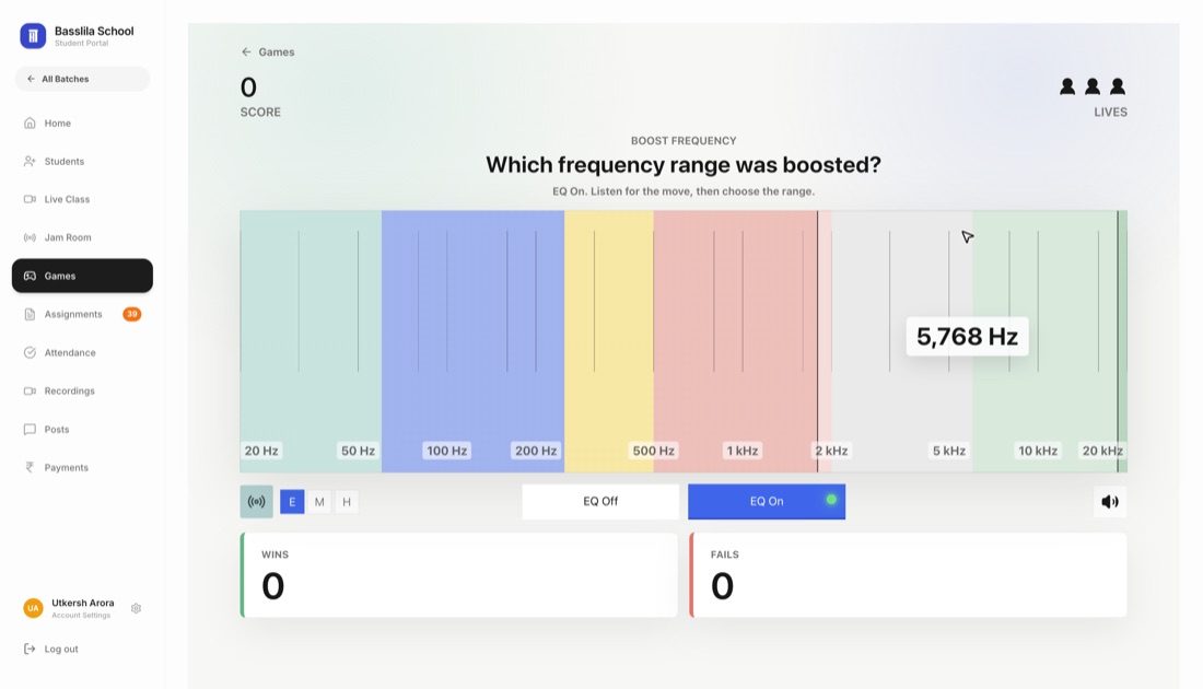 EQ Game — Basslila Ear Training